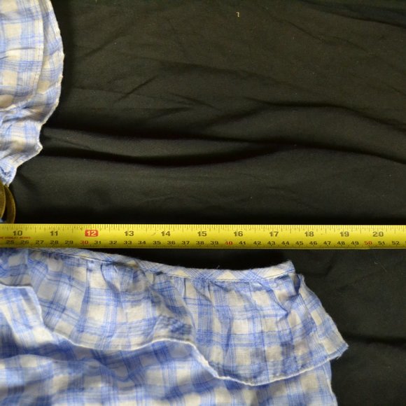 TANK TOP Y2K Plaid 100%cotton Vintage ruffle - Picture 7 of 10